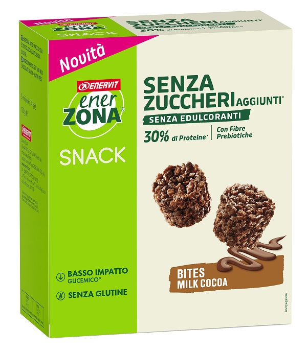 ENERZONA BITES MILK COCOA SENZA ZUCCHERI AGGIUNTI 24 G 5 PEZZI - Farmacia Del Monaco