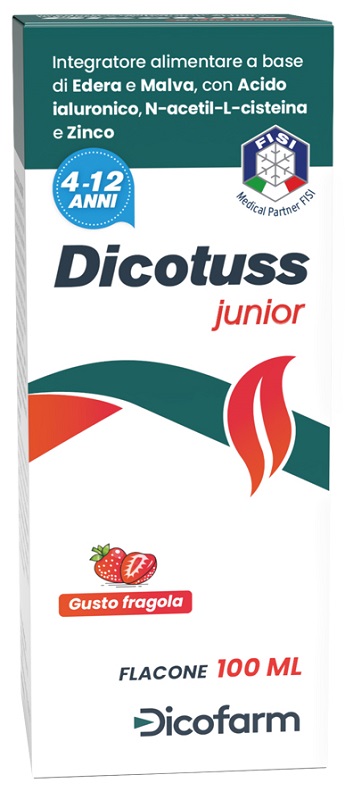 DICOTUSS JUNIOR GUSTO FRAGOLA 100 ML - Farmacia Del Monaco