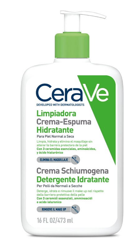 CERAVE CREMA SCHIUMOGENA DETERGENTE IDRATANTE 473 ML - Farmacia Del Monaco