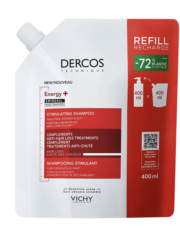 DERCOS TECHNIQUE SHAMPOO ENERGIZZANTE REFILL 400 ML - Farmacia Del Monaco