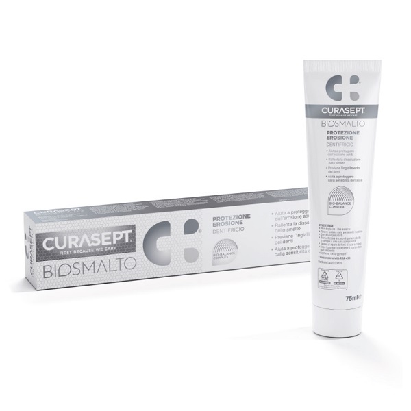CURASEPT BIOSMALTO PROTEZIONE EROSIONE DENTIFRICIO 75 ML - Farmacia Del Monaco