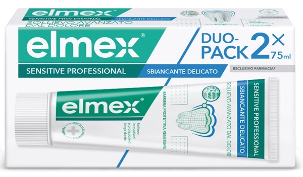 ELMEX SENSITIVE PROFESSIONAL WHITENING DENTIFRICIO DUO PACK 2 TUBI DA 75 ML - Farmacia Del Monaco