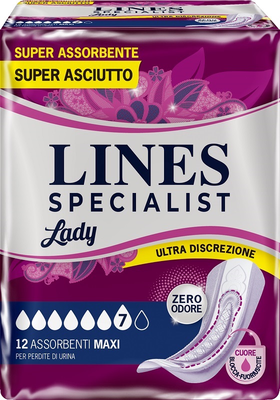ASSORBENTI PER INCONTINENZA LINES SPECIALIST LADY 12 PEZZI - Farmacia Del Monaco