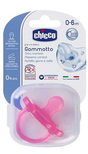 CHICCO GOMMOTTO IN SILICONE GIRL 0-6 MESI 1 PEZZO - Farmacia Del Monaco