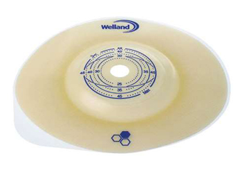 PLACCA PER COLOSTOMIA CONVESSA RITAGLIABILE AURUM2 DIAMETRO 13-25 MM FLANGIA 45 MM 5 PEZZI - Farmacia Del Monaco