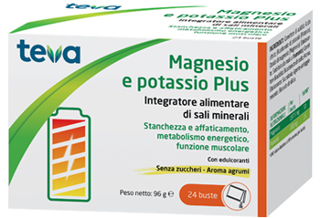 MAGNESIO POTASSIO PLUS TEVA 24 BUSTINE SENZA ZUCCHERI AROMA AGRUMI - Farmacia Del Monaco