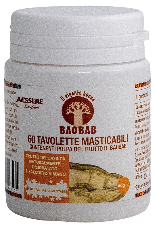 BAOBAB AESSERE 60 TAVOLETTE MASTICABILI - Farmacia Del Monaco