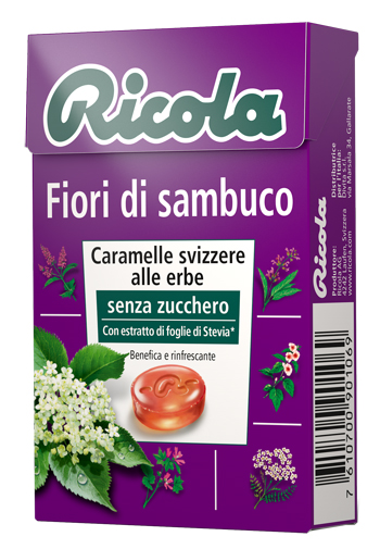 RICOLA FIORI DI SAMBUCO SENZA ZUCCHERO 50 G - Farmacia Del Monaco