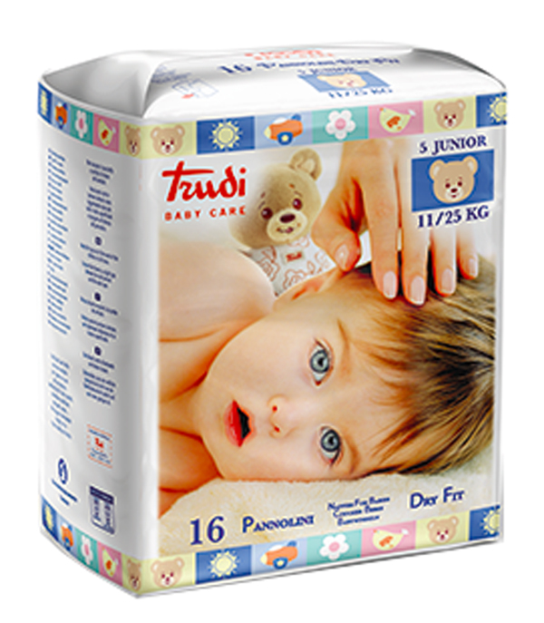 TRUDI BABY CARE PANNOLINO DRY FIT JUNIOR 11/25 KG 16 PEZZI - Farmacia Del Monaco