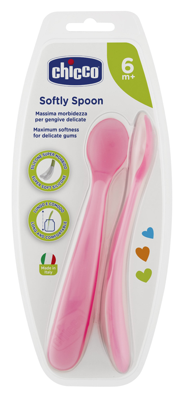 CHICCO CUCCHIAIO SILICONE FEMMINILE BI PACK 6M+ - Farmacia Del Monaco