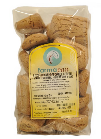 DIABET BISCOTTI 5 CEREALI SENZA ZUCCHERO 350 G - Farmacia Del Monaco