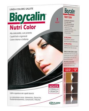 BIOSCALIN NUTRI COLOR 1 NERO SINCROB 124 ML - Farmacia Del Monaco