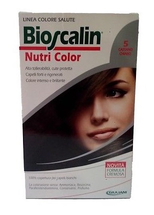 BIOSCALIN NUTRI COLOR 5 CASTANO CHIARO SINCROB 124 ML - Farmacia Del Monaco