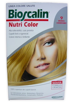 BIOSCALIN NUTRI COLOR 9 BIONDO CHIARISSIMO SINCROB 124 ML - Farmacia Del Monaco