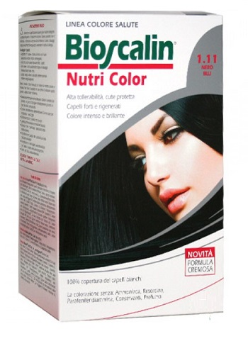 BIOSCALIN NUTRI COLOR 1,11 NERO BLU SINCROB 124 ML - Farmacia Del Monaco