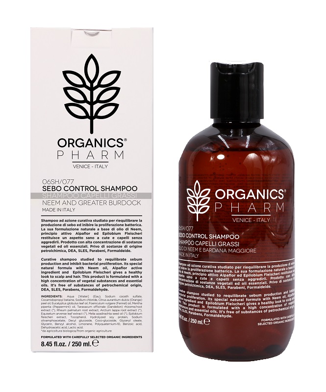 ORGANICS PHARM SEBO CONTROL SHAMPOO NEEM OIL AND ALPAFLOR 250 ML - Farmacia Del Monaco