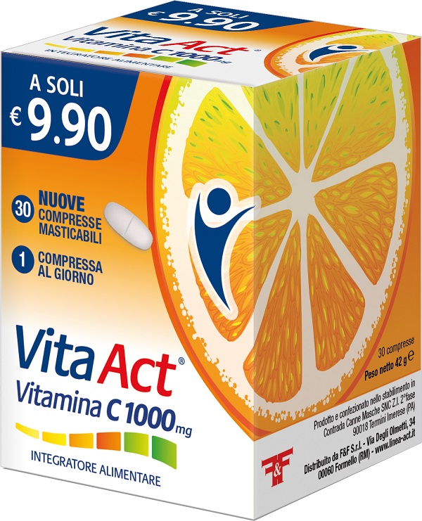 VITA ACT VITAMINA C 1000MG 30 COMPRESSE MASTICABILI - Farmacia Del Monaco