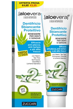 ALOEVERA2 DENTIFRICIO SBIANCANTE PROTETTIVO CON STEVIA 100 ML - Farmacia Del Monaco