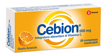 CEBION MASTICABILE ARANCIA VITAMINA C 500 MG 20 COMPRESSE - Farmacia Del Monaco