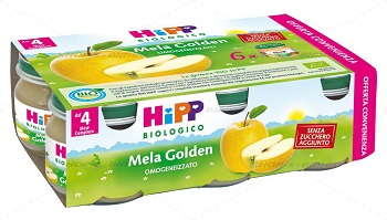 HIPP BIO OMOGENEIZZATO MELA GOLDEN 6X80 G - Farmacia Del Monaco