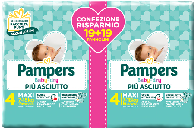 PAMPERS BABY-DRY DUO DWCT MAXI 38 PEZZI - Farmacia Del Monaco