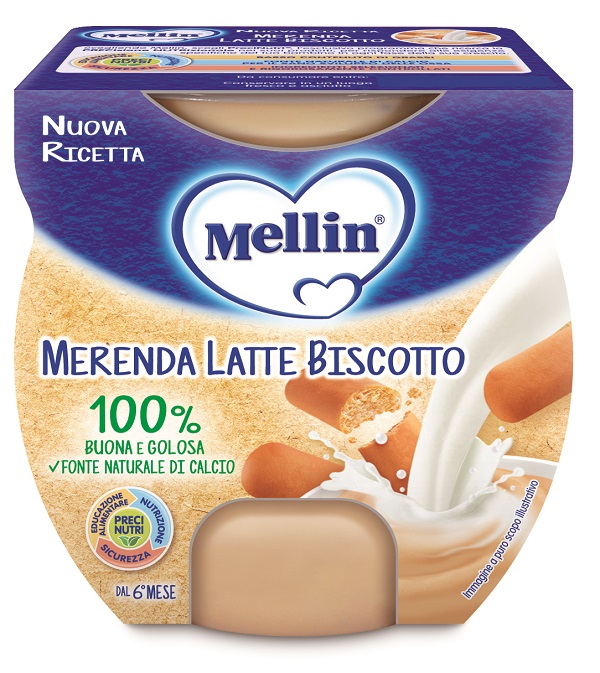 MELLIN MERENDA LATTE BISCOTTO 2 X 100 G - Farmacia Del Monaco