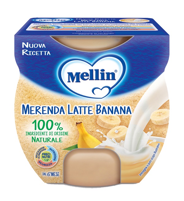 MELLIN MERENDA LATTE BANANA 2 X 100 G - Farmacia Del Monaco