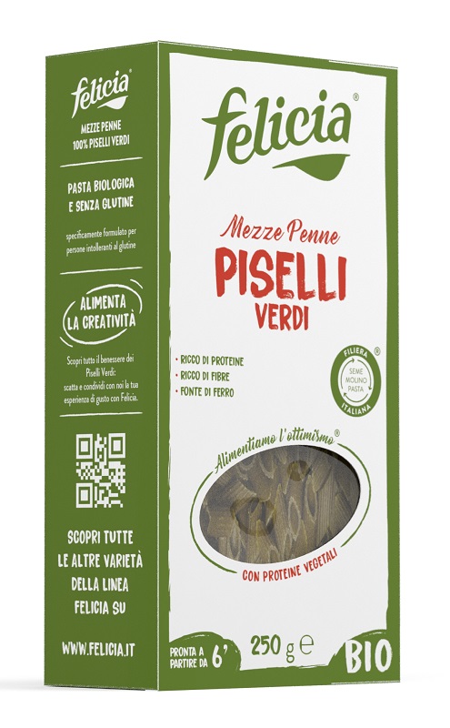 FELICIA BIO MEZZE PENNE PISELLI VERDI 250 G - Farmacia Del Monaco