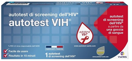 AUTOTEST VIH SCREENING DELL'HIV CONTIENE 1 AUTOTEST + SOLUZIONE + BISTURI + CEROTTO + GARZA + SALVIETTA DISINFETTANTE - Farmacia Del Monaco