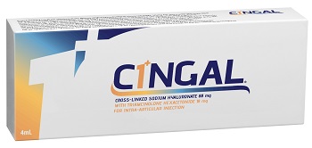 SIRINGA PRERIEMPITA INTRA ARTICOLARE CINGAL 4 ML 22MG/ML ACIDO RETICOLATO CON 4,5 MG/ML TRIAMCINOLONE ESACETONIDE - Farmacia Del Monaco