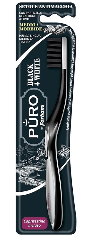 FORHANS SPAZZOLINO BLACK4WHITE SETOLE CARBONE - Farmacia Del Monaco