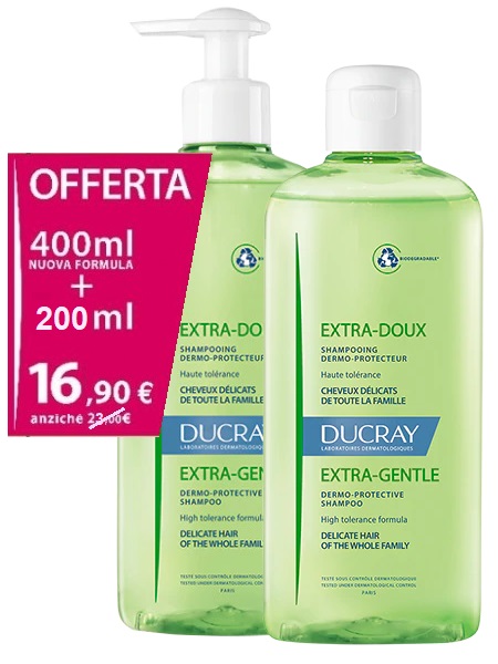 EXTRA DELICATO SHAMPOO DERMOPROTETTIVO 400 ML + 200 ML BIPACK - Farmacia Del Monaco