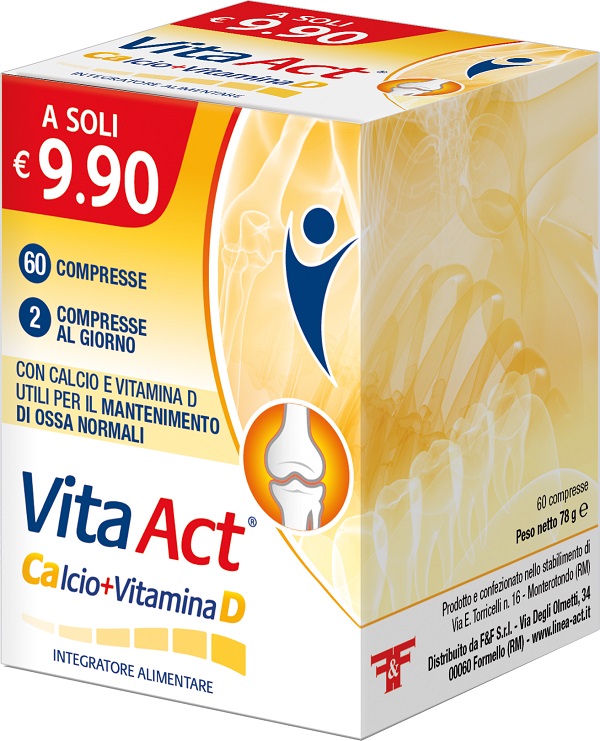 VITA ACT CALCIO + VITAMINA D 60 COMPRESSE - Farmacia Del Monaco