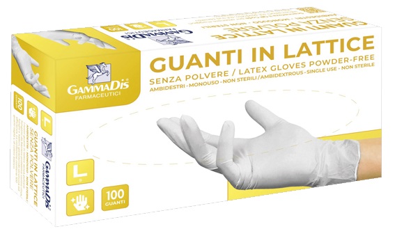 GUANTI LATTICE CON POLVERE MEDIUM 100 PEZZI GAMMADIS - Farmacia Del Monaco