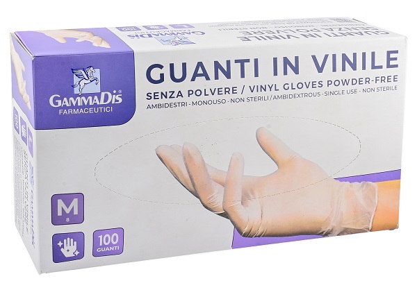 GUANTI VINILE SENZA POLVERE SMALL 100 PEZZI GAMMADIS - Farmacia Del Monaco