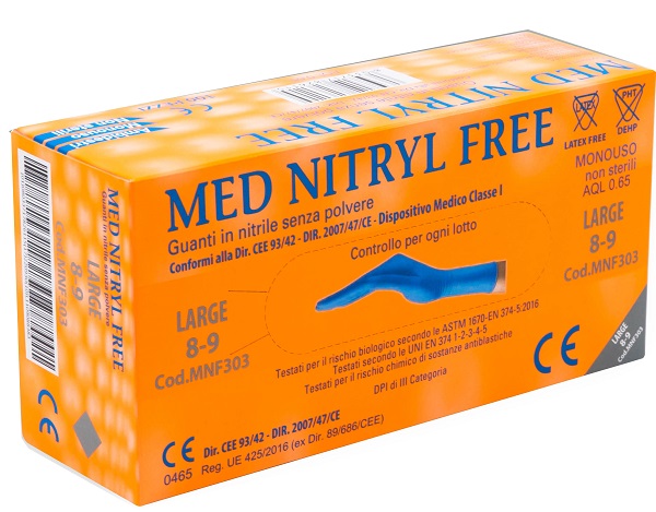 GUANTI NITRILE SENZA POLVERE LARGE 100 PEZZI GAMMADIS - Farmacia Del Monaco