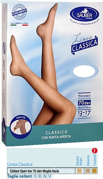 SAUBER COLLANT OPEN TOE MAGLIA LISCIA 70 DEN COLORE NEUTRO BEIGE TAGLIA 2 LINEA CLASSICA - Farmacia Del Monaco