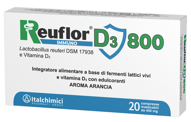 REUFLOR D3 800 20 COMPRESSE MASTICABILI AROMA ARANCIA - Farmacia Del Monaco