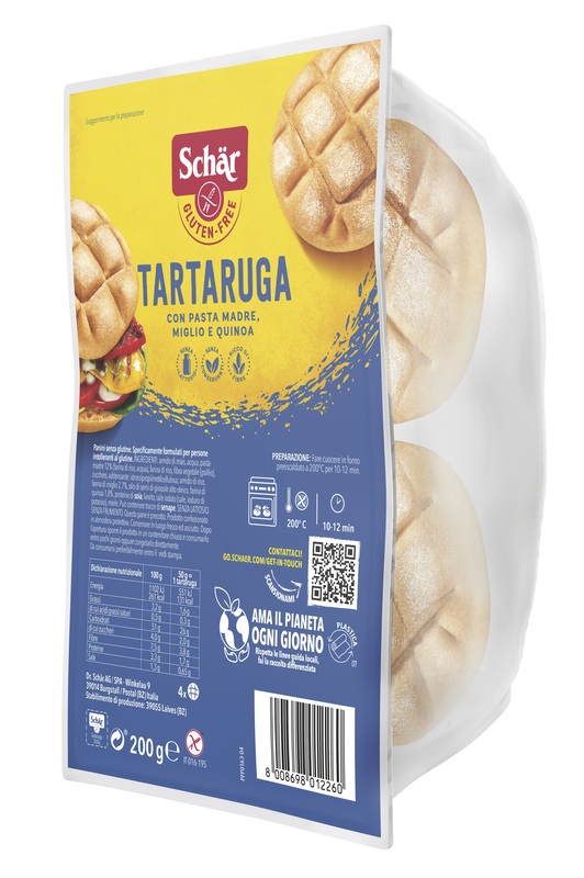 SCHAR TARTARUGA PANE SENZA LATTOSIO 200 G - Farmacia Del Monaco