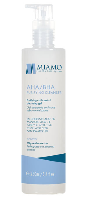 MIAMO ACNEVER AHA/BHA PURIFYING CLEANSER 250 ML - Farmacia Del Monaco