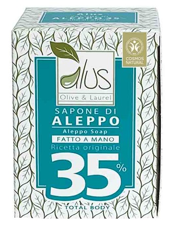 ALUS OLIVE & LAUREL SAPONE DI ALEPPO FATTO A MANO 35% 200 G - Farmacia Del Monaco