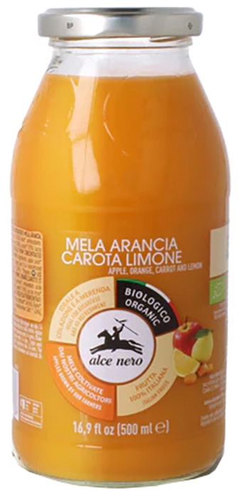 SUCCO 100% MELA ARANCIA CAROTA LIMONE BIO 500 ML - Farmacia Del Monaco