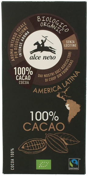 TAVOLETTA CIOCCOLATO EXTRAFONDENTE BIO 100% CACAO 50 G - Farmacia Del Monaco