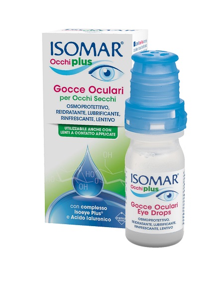 ISOMAR OCCHI PLUS GOCCE OCULARI PER OCCHI SECCHI ALL'ACIDO IALURONICO 0,25% 10 ML - Farmacia Del Monaco