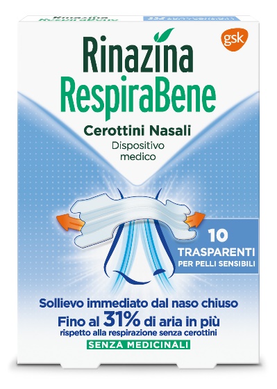 RINAZINA RESPIRABENE CEROTTI NASALI TRASPARENTI CARTON 10 PEZZI - Farmacia Del Monaco
