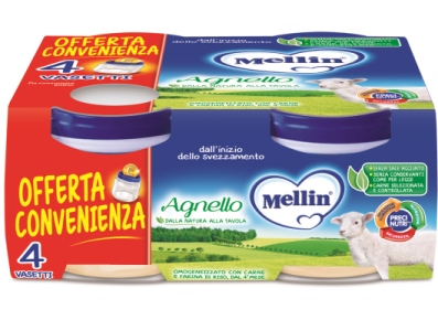 MELLIN OMOGENEIZZATO AGNELLO 4 PEZZI X 80 G - Farmacia Del Monaco