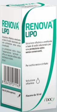 RENOVA COLLIRIO SOSTITUTO LACRIMALE A BASE DI ACIDO IALURONICO 0,4% E LIPIDI FLACONE DA 10 ML SENZA CONSERVANTI - Farmacia Del Monaco