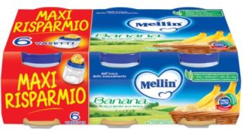 MELLIN OMOGENEIZZATO BANANA 6 X 100 G - Farmacia Del Monaco