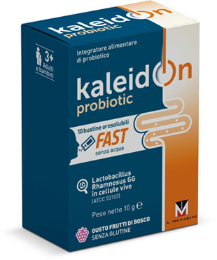KALEIDON PROBIOTIC FAST FRUTTI DI BOSCO 10 BUSTE OROSOLUBILI - Farmacia Del Monaco