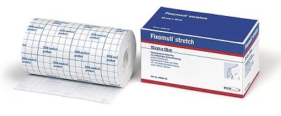 FASCIA AUTOADESIVA IPOALLERGENICA FIXOMULL STRETCH PER FISSAGGIO CATETERI M 10 X 10 CM - Farmacia Del Monaco